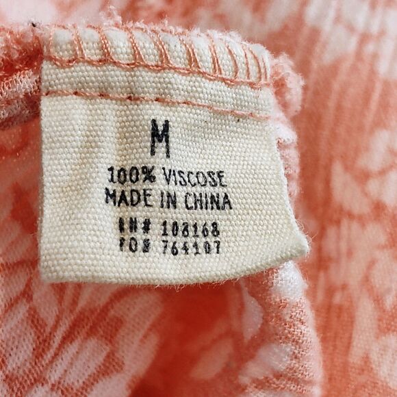 Sky And Sparrow Salmon Pink Floral Wrap Skirt Size Medium - Picture 14 of 15